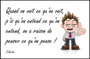 Quand on voit ce qu'on voit, p'is qu'on entend ce qu'on entend, on raison de penser ce qu'on pense