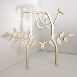 cake topper mariage initiales